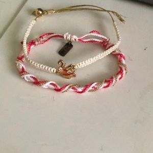 Gold & white elephant bracelet
